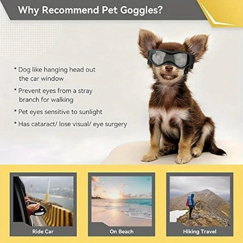 UV Protective Dog Goggles – Cool Sunglasses for Small & Medium Breeds